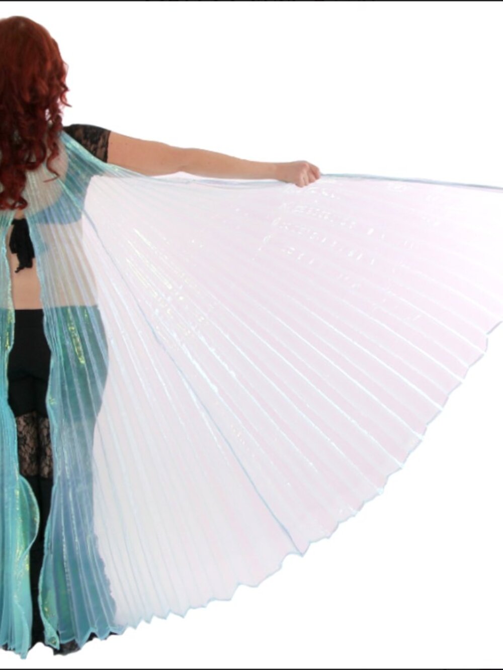 Isis Wings Costume Dance Costume Prop - TURQUOISE OPAL - Like New - Picture 5 of 5